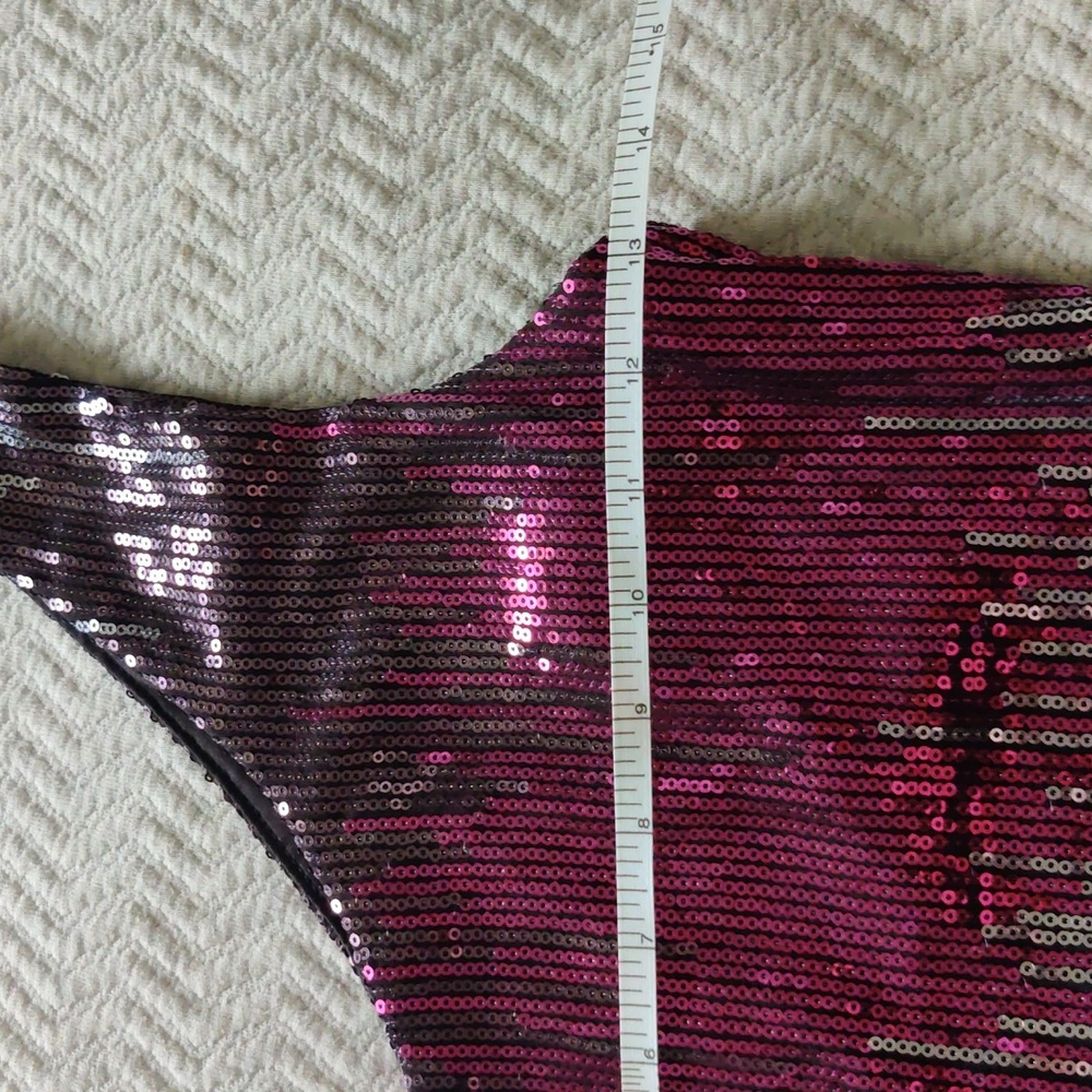 Excellent Condition One Shoulder Sequin Dress Siz… - image 3